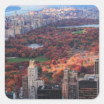 A view from above: Autumn in Central Park 01 Square Stickers