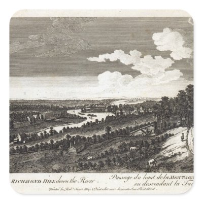 A View from Richmond Hill down the River Square Sticker by bridgemanart