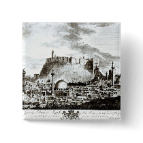 A view of the city and castle of Aleppo, Syria Pinback Button