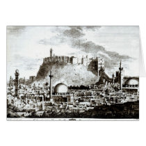 A view of the city and castle of Aleppo, Syria Greeting Cards