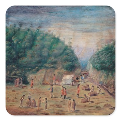 A View of the 'Endeavour's' Watering Place Sticker by bridgemanart
