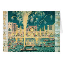 A View of the Fireworks and Illuminations Greeting Card
