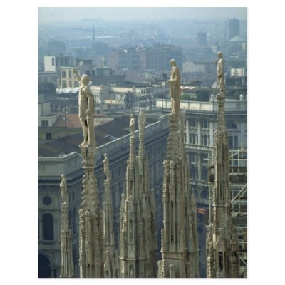 A view of the statues atop the Duomo overlooking M Flyer Design by beautifulclicks