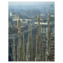 A view of the statues atop the Duomo overlooking M Flyer Design