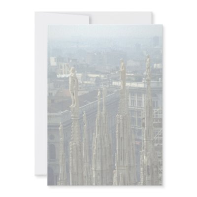 A view of the statues atop the Duomo overlooking M Custom Invites by beautifulclicks