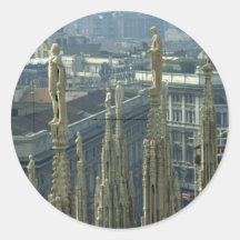 A view of the statues atop the Duomo overlooking M Sticker