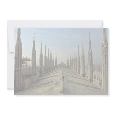 A view of the top of the Duomo, (cathedral) Milan Personalized Invitation by beautifulclicks