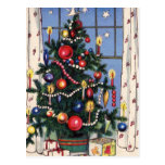 A Vintage  Happy Christmas Tree Postcard