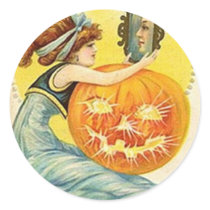 A Vintage Holiday *Happy Halloween* Round Sticker