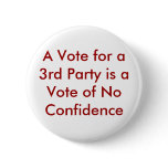 A Vote for a 3rd Party is a Vote of No Confidence Buttons