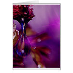 A water drop in purple greeting cards