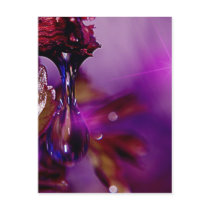 A water drop in purple postcards