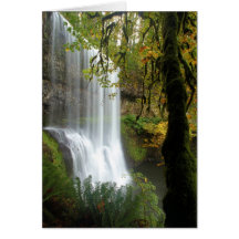 A Waterfall At Silver Falls State Park Cards