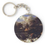 A Waterfall In A Rocky Landscape By Ruisdael Jacob Keychain