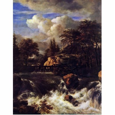 A Waterfall In A Rocky Landscape By Ruisdael Jacob Cut Outs by Artcollection