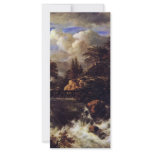 A Waterfall In A Rocky Landscape By Ruisdael Jacob Customized Rack Card