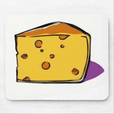 A-wedge-of-yellow-cheese-with-holes-pop-art Mouse Pads by LifesWonders