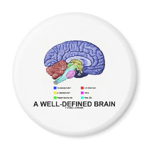 A Well-Defined Brain (Anatomical Brain Humor) Refrigerator Magnet