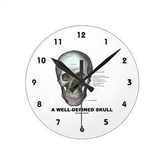 A Well-Defined Skull (Medical Anatomy) Wall Clocks