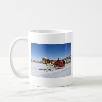 A Western Christmas - Horse Christmas Sleigh mugs