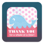 A Whale of a Birthday "Thank You" Tags Square Sticker
