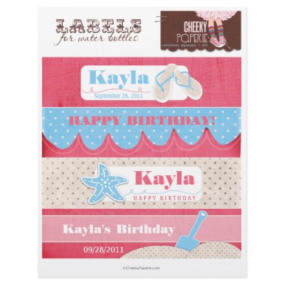 A Whale of a Birthday Water Bottle Labels Custom Letterhead by CheekyPaperie