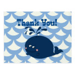 A Whale Of A Tail Nautical Blue Thank You - Postcards