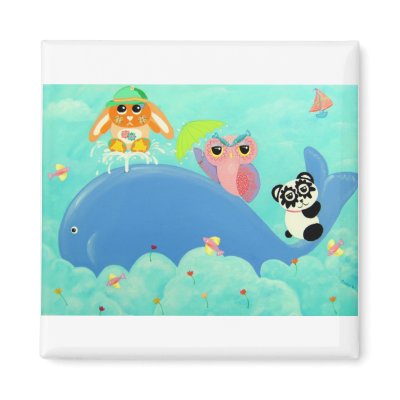 A Whale Of A Time! Refrigerator Magnet by udonchow