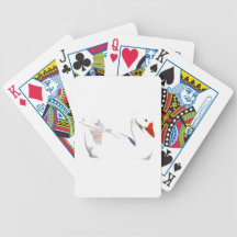A White Goose Playing Cards