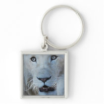 A white lion in Africa Key Chain