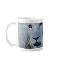 A white lion in Africa Mugs