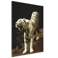 A white tiger canvas print