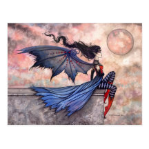 A Wicked Wind Gothic Fairy Vampire Postcard