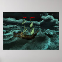 A Wild and Stormy Sea Print
