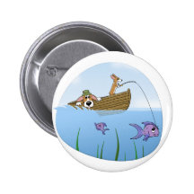 A Wild Ride Corgi Fishing Button
