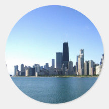 A Windy City Across the Lake Round Stickers