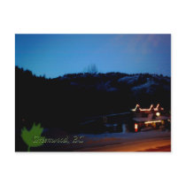 A winter evening in Greenwood, BC Postcard