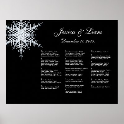 A Winter Wedding Seating Chart Print