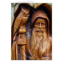 A Wizard and Owl Emerge From Cavern Card