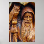 A Wizard and Owl Emerge From Cavern Posters