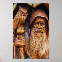 A Wizard and Owl Emerge From Cavern Posters