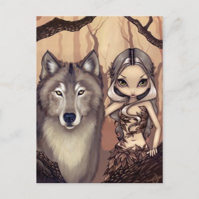 "A Wolfish Friend" Postcard