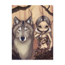 "A Wolfish Friend" Postcard