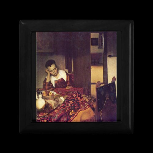 A woman asleep by Johannes Vermeer Keepsake Box