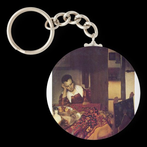 A woman asleep by Johannes Vermeer Keychains