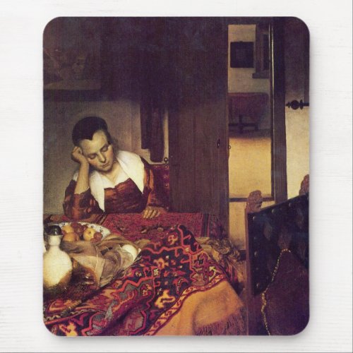 A woman asleep by Johannes Vermeer Mouse Pads