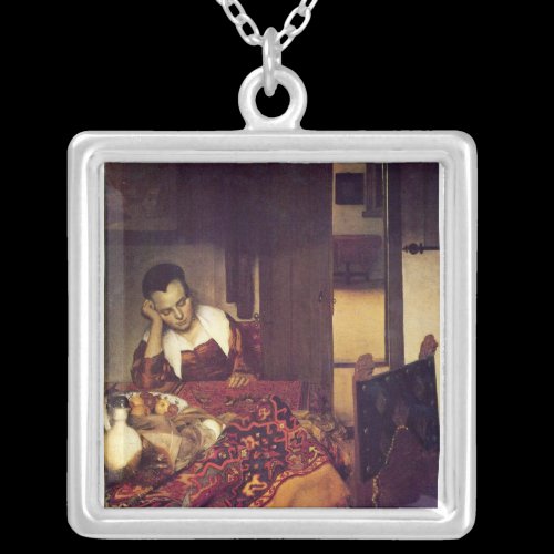 A woman asleep by Johannes Vermeer Custom Necklace