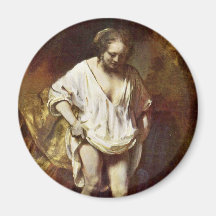A Woman Bathing. By Rembrandt Van Rijn Magnet