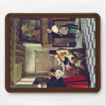 A Woman Drinking With Two Men By Hooch Pieter De ( Mouse Pad