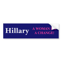 A WOMAN For A CHANGE bumper stickers